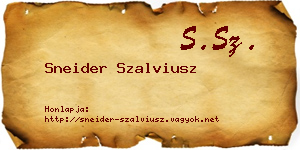 Sneider Szalviusz névjegykártya